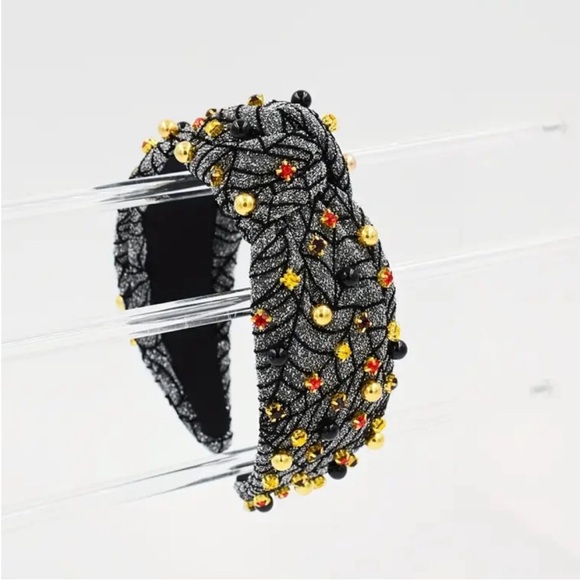 Accessories - Black Spider Web Rhinestone Embellished Headband